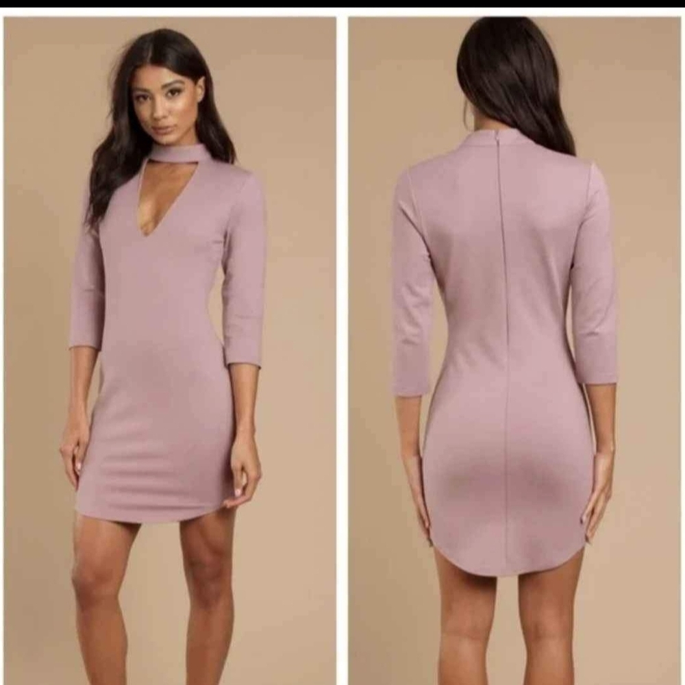 Elegant Mauve Choker Dress
